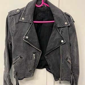 ALLSAINTS denim biker jacket